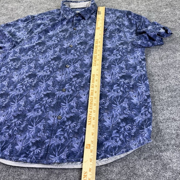Tommy Bahama Shirt Mens Large Blue Floral‎ Print Miami Marlins Silk Button Up - Picture 8 of 8